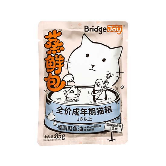 比瑞吉俱樂(lè)部蒸鮮包全價(jià)成年期貓糧 添加金槍魚(yú)三文魚(yú)